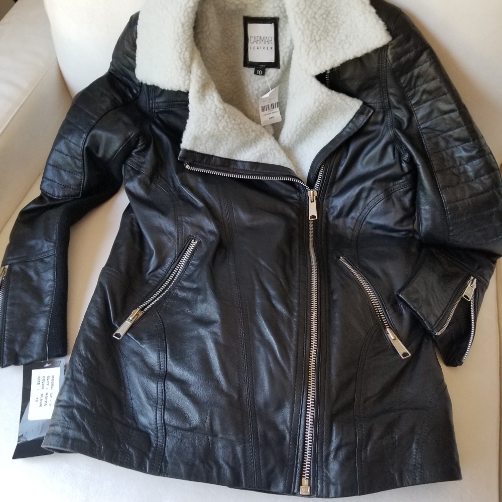 Carmar napa black leather jacket NEW with tags
